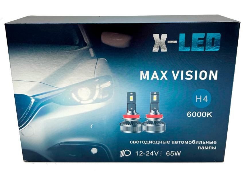    H4 H/L X-LED MAX VISION  6000K Canbus 12-24v