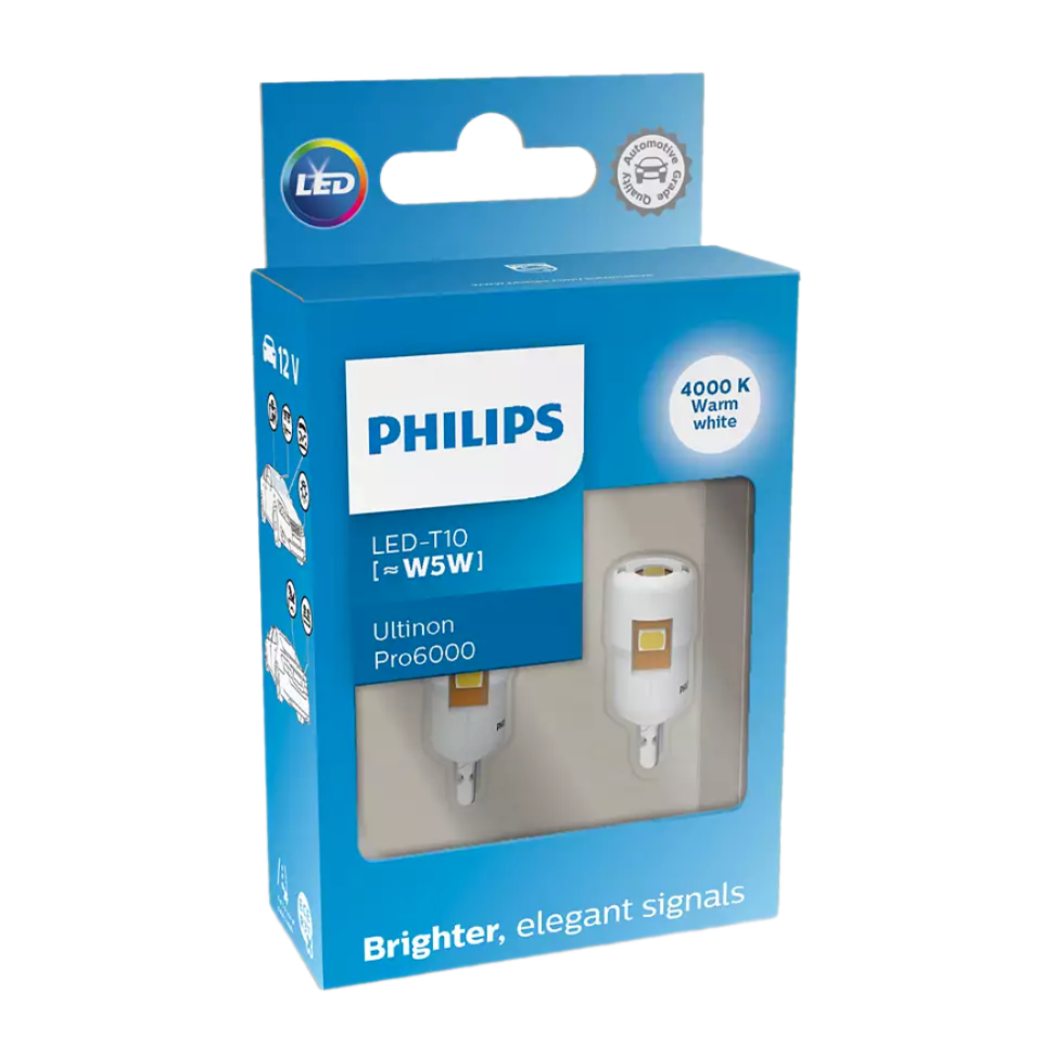 ���������� PHILIPS Ultinon Pro6000 12V W5W, 4000� LED (2 ��) 
