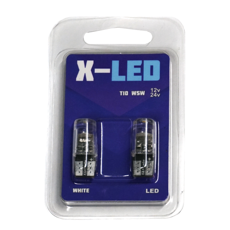 Комплект светодиодов X-LED T10 W5W (блистер)